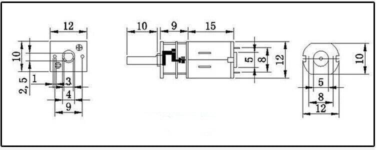 KGA-12 6V 30Rpm Redüktörlü Dc Motor - 4