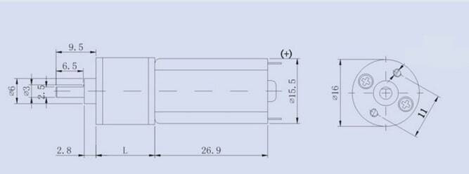 KGA-16 12V 500Rpm Redüktörlü Dc Motor - 3