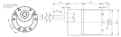 KGB-37 12V 300Rpm Redüktörlü Dc Motor - 3